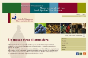 La homepage del Museo del Vino