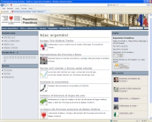 La nuova homepage della Presidenza in versione ladina