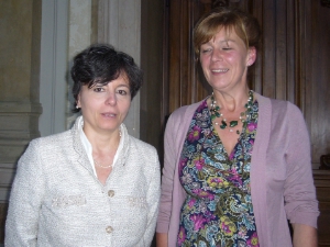 L'assessore alla scuola tedesca Sabina Kasslatter Mur con il Ministro Maria Chiara Carrozza
