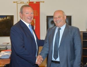 Il nuovo presidente dell'HGV Pinzger con il presidente della Provincia Durnwalder (FOTO: USP/Pertl)