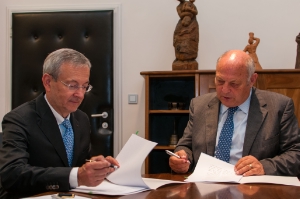 Luis Durnwalder e il presidente della Camera di Commercio Michl Ebner