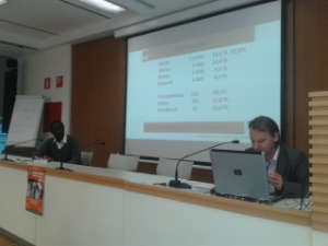I relatori Fernando Biague e Mattthias Oberbacher nel corso della conferenza stampa