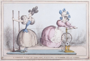 Una scherzosa vignetta sull'uso del corsetto
