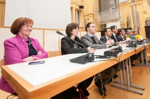 Giunta provinciale al completo per la prima conferenza stampa della nuova legislatura