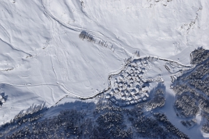 La località di Pfelders/Plan vista dall'alto (Foto: Rip. Opere idrauliche)