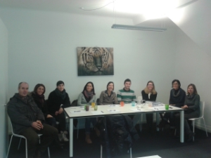 Gli operatori dell'orientamento professionale con la titolare dell'impresa "Personal KG", Sigrid Strobl