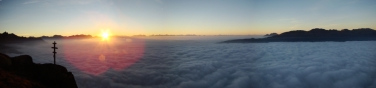 Nebbia domenica 28 settembre dal Gruppo del Tessa con vista sul Burgraviato (Foto USP/Servizio meteo)