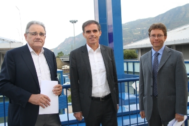 Visita al Centro per l'idrogeno di Bolzano Sud: Walter Huber, Richard Theiner e Thomas Klauser
