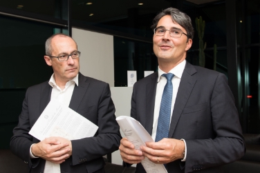 I presidenti Kompatscher e Rossi commentano l'intesa con il Governo appena rientrati da Roma (Foto USP/ohn)