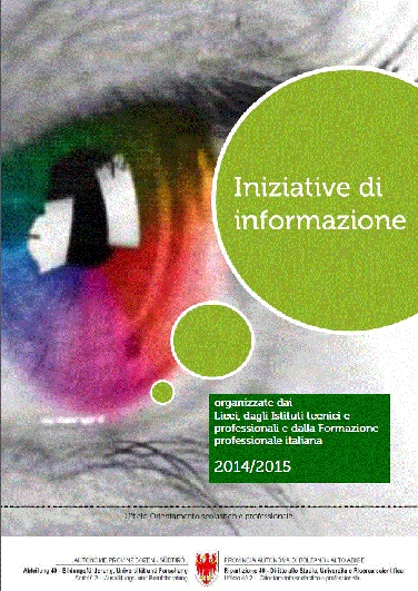 La copertina dell'opuscolo con le Giornata delle porte aperte delle scuole superiori di lingua italiana