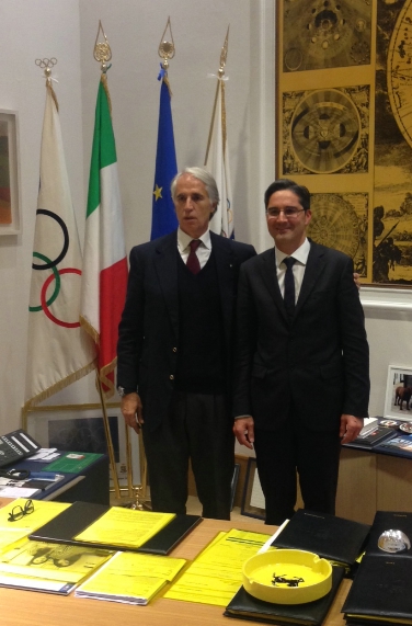Il presidente Kompatscher in visita al presidente del CONI Malagò