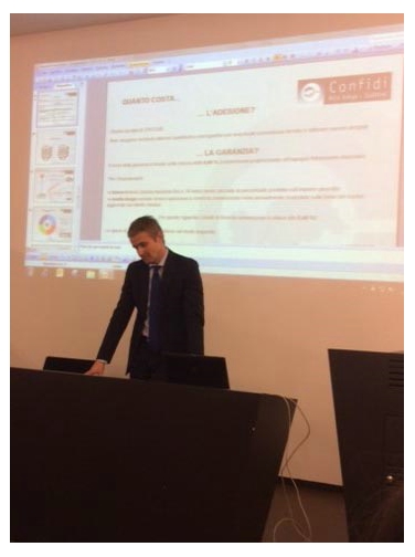Il direttore del Confidi, Christian Christanell, nel corso della sua relazione