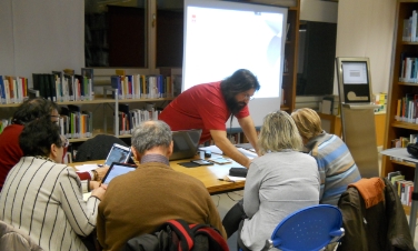 I partecipanti ad un incontro di Biblioweb alla Biblioteca Provinciale Italiana "Claudia Augusta" (Foto: USP/BPI)