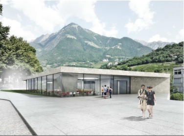 Il progetto (esterni) dell'arch. Wolfgang Simmerle di Bolzano giunto 1° al concorso di progettazione (Foto: W.Simmerle)