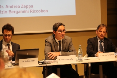 Più risorse per ricerca e sviluppo: il presidente Arno Kompatscher e, ai lati, Andrea Zeppa e Maurizio Bergamini