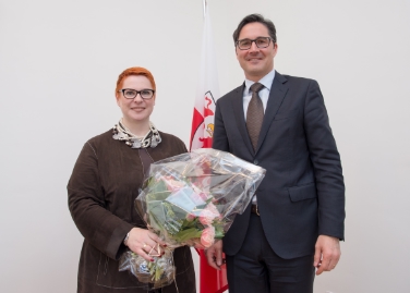 Il presidente Kompatscher con la console generale Berka (Foto USP/ohn)