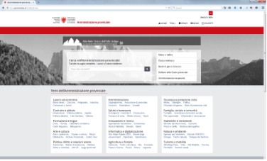 La nuova homepage di www.provincia.bz.it