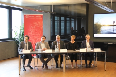 Prodotti di qualità dell'Alto Adige a Expo 2015: Andrea Zeppa, Werner Waldboth, Georg Kössler, Marion Pristinger e Paul Zandanel