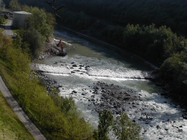 Il tratto dell'Isarco su cui si interviene vicino al depuratore di Ponte Gardena