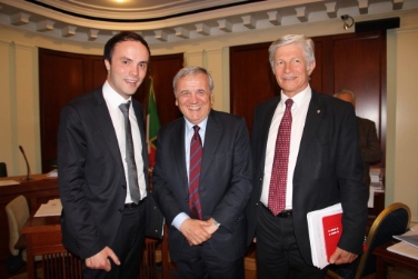 L'assessore Philipp Achammer a Roma con Maurizio Sacconi e il senatore Hans Berger Foto USP