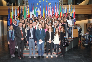 I partecipanti all'Accademia dell'Euregio hanno visitato il Parlamento europeo a Strasburgo (Foto USP/Euregio)