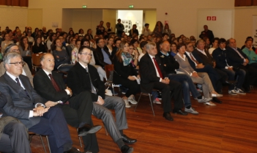 Il direttore di Ripartizione ALexander Prinoth, l'intendente scolastico ladino Roland Verra, il sindaco di S. Cristina Moritz Demetz con l'assessore Florian Mussner (FOTO: USP/R.Clara)