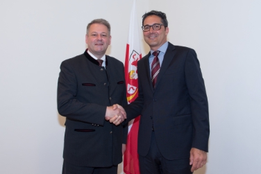 Il ministro austriaco Rupprechter con il presidente Kompatscher (Foto USP/ohn)