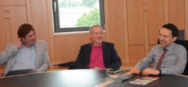 Da sin. Walter Zambaldi, Marco Bernardi e l'assessore Christian Tommasini