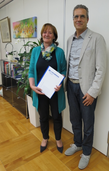 L'assessora Martha Stocker con il presidente Massimo Moretti