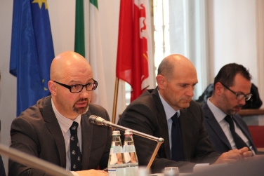 Graziano Molon, Maurizio Corradetti e il rappresentante del Ministero dell'Economia e delle Finanze, Michele D'Urso