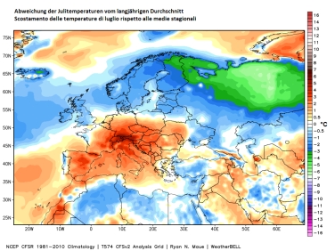 Luglio 2015: il più caldo dall'avvio dei rilevamenti meteo (Foto: USP/ServizioMeteoProvinciale)