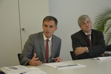 Theiner e Mussner: cercare assieme soluzioni per la mobilità alternativa nelle Dolomiti (Foto USP/mpi)