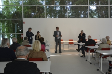 L'assessore Theiner con i rappresentanti UPAD durante l'incontro nell'impianto di Bolzano sud