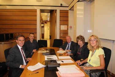 L'assessore Theiner e il direttore d'ufficio Pichler nell'incontro al Ministero con Alfredo Mortellaro, Ornella Segnalini e Grazia M. Cacopardi (Foto USP/Tasser)
