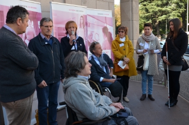 L'assessora Stocker nel corso della presentazione della campagna di sensibilizzazione