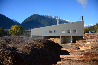 L'impianto di teleriscaldamento a biomassa di Laces (Foto Ufficio risparmio energetico/Walter Haberer)