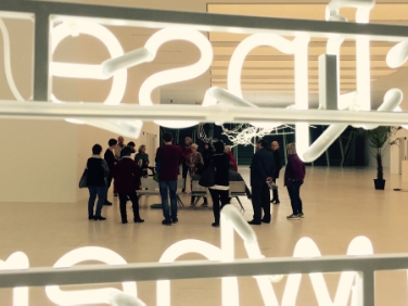 Un momento della visita dei partecipanti del progetto "Voluntariat per les Llengües" al Museion