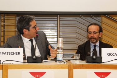 Il presidente Kompatscher e il viceministro Nencini hanno discusso di appalti pubblici (Foto USP/mb)