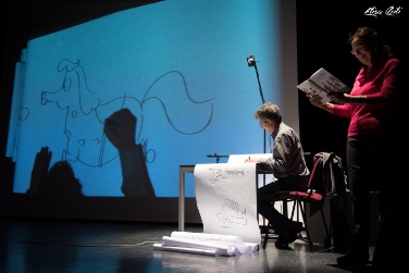 L'illustratore Simone Frasca e la narratrice Anna Sarfatti
