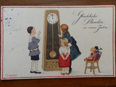 Cartolina di auguri dell'epoca (collezione privata famiglia Bertoldi)