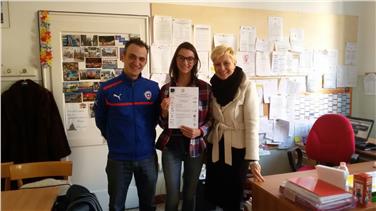 Valentina De Pinto con la certificazione linguistica