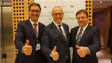 L'Euregio in Europa anche con la macroregione alpina EUSALP: i tre presidenti Arno Kompatscher, Ugo Rossi e Günther Platter