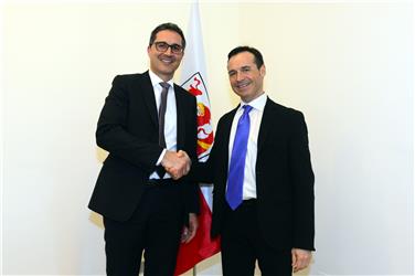 Il presidente Kompatscher con il direttore Rossi (Foto USP/ohn)