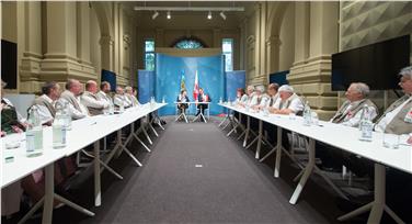 La delegazione bavarese a Palazzo Widmann (Foto USP/ohn)