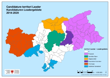 La "mappa" dei territori che entrano a far parte del programma Leader 2014-2020
