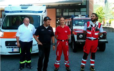 La squadra esplorativa della Protezione civile partita per le zone colpite dal terremoto (Foto USP/Agenzia protezione civile)