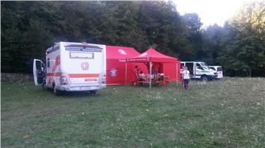 Uomini e mezzi della Protezione civile altoatesina ad Amatrice (Foto USP/Agenzia protezione civile)