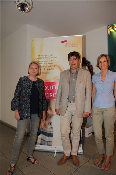 Cooperazione fra musei e conseravatorio: Karin Dalla Torre, Heinrich Unterhofer e la responsabile del progetto Ute Duregger (Foto USP/Ripartizione musei)