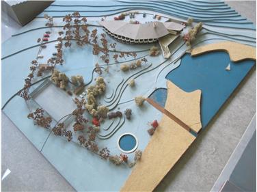 Il modello elaborato da Barth per il progetto preliminare dell'hotel Ambach al lago di Caldaro nel 1968