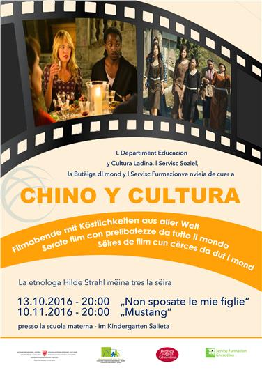 Chino y Cultura: A Ortisei il Dipartimeno Scuola ladina propone due film per sensibilizzare verso una società sempre più multiculturale. Appuntamenti il 13 ottobre e il 10 novembre